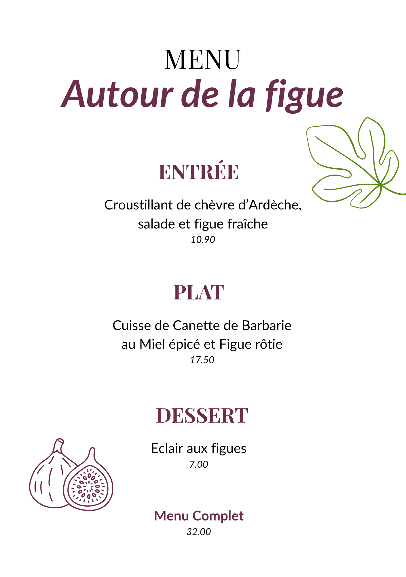 Menu Spécial
